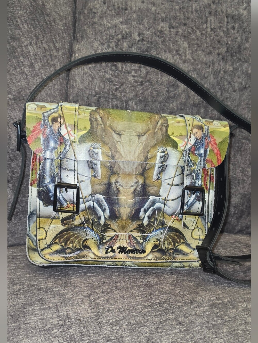 Dr. Martens George And The Dragon Messenger Crossbody Leather Bag Super Rare - Picture 4 of 13
